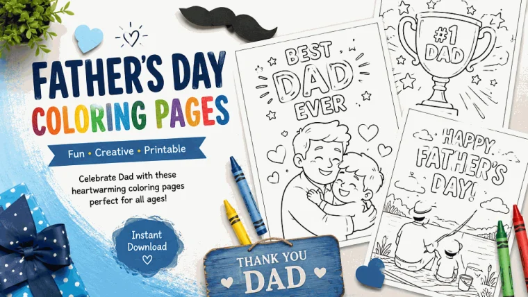 40+ Father's Day Coloring Pages – Fun Dad & Kids Activity Book for Family Time