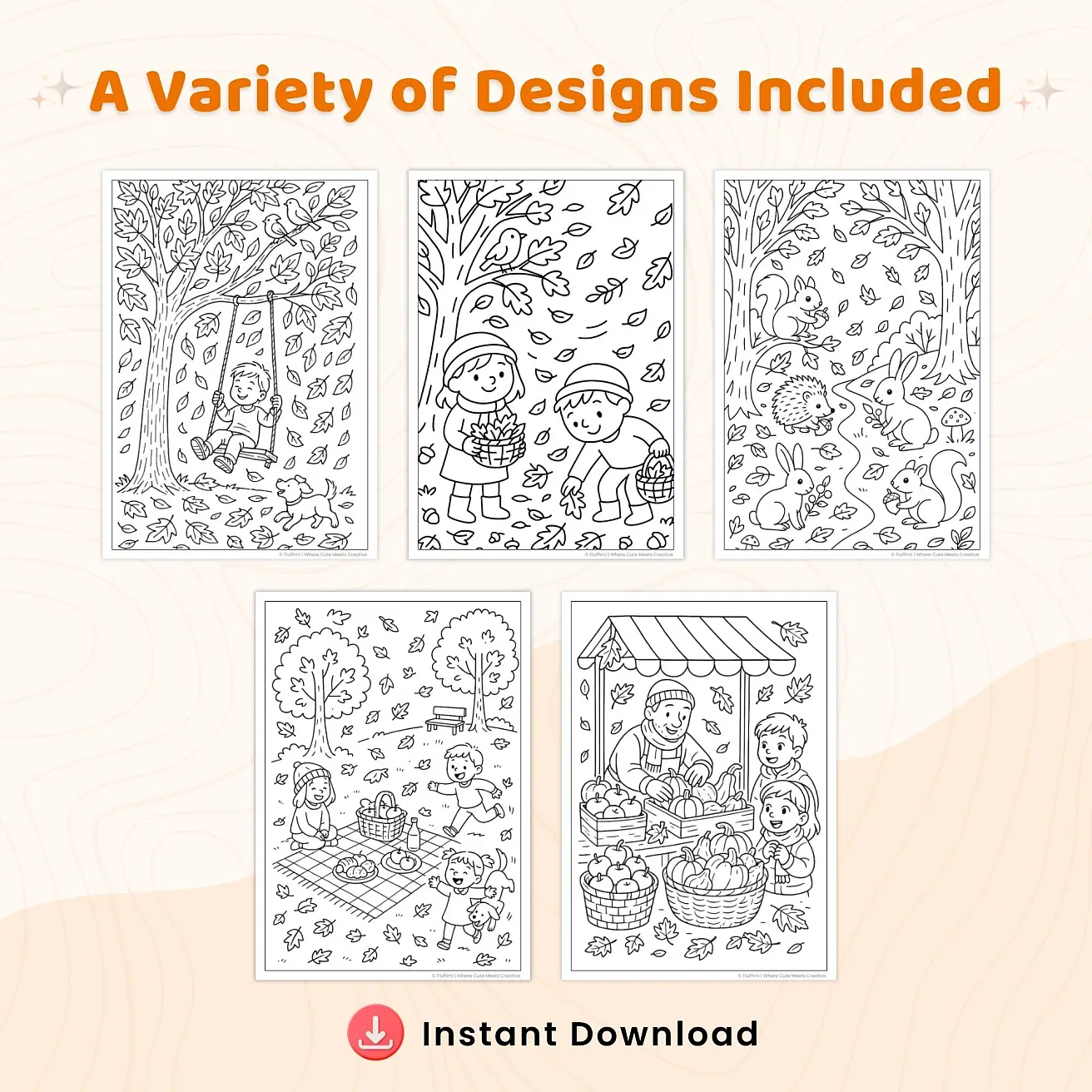 20+ Autumn Coloring Pages – Cozy Autumn Printable Coloring Book PDF