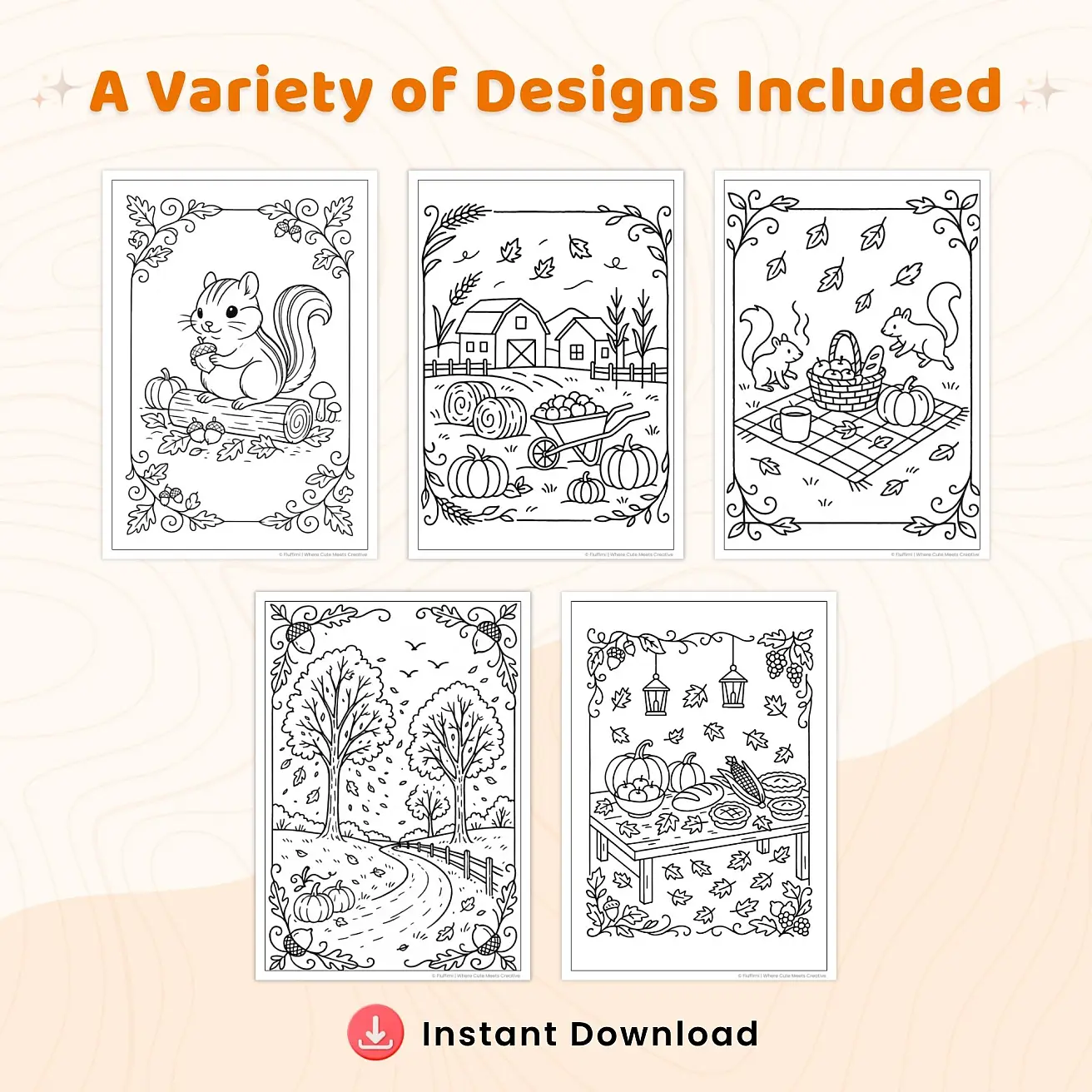 20+ Cozy Autumn Coloring Pages for Kids – Printable Fall Animals & Woodland Coloring Book PDF
