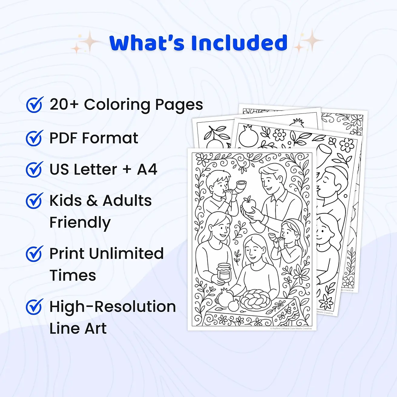 20+ Rosh Hashanah Coloring Pages – Printable Jewish Holiday Activity Book for Kids