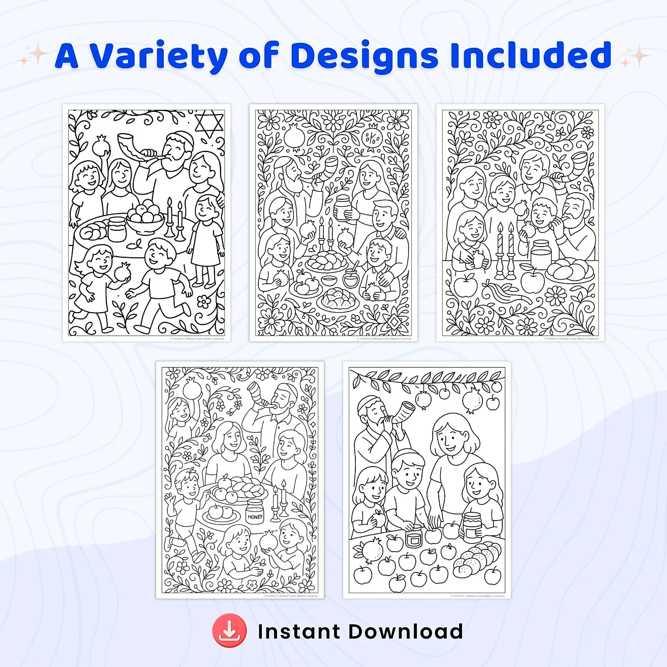 20+ Rosh Hashanah Coloring Pages – Printable Jewish Holiday Activity Book for Kids