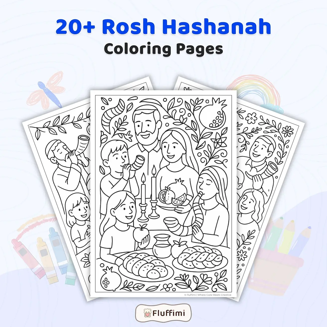 20+ Rosh Hashanah Coloring Pages – Printable Jewish Holiday Activity Book for Kids