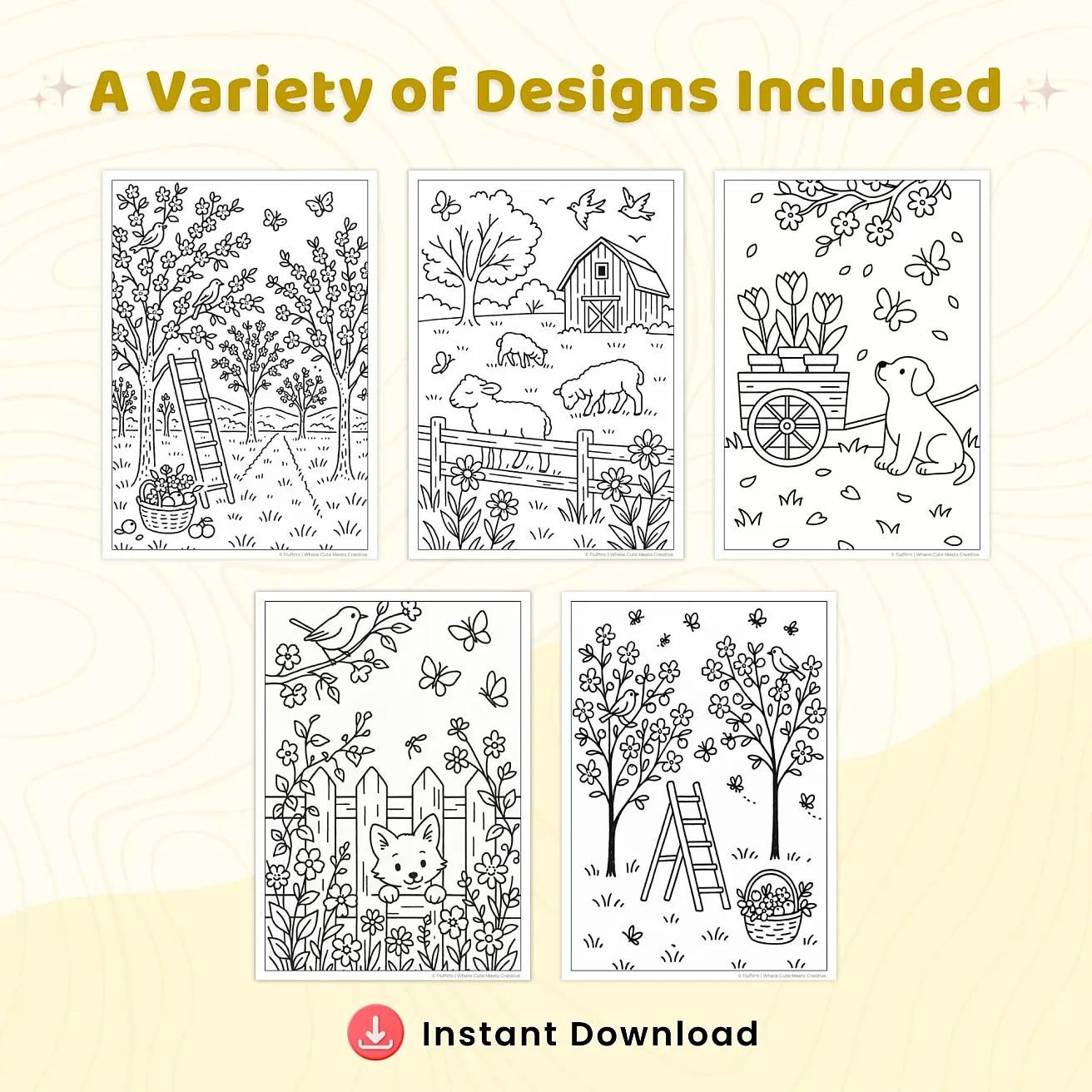 20+ Spring Coloring Pages Printable for Kids – Flowers, Butterflies & Nature Coloring Book PDF