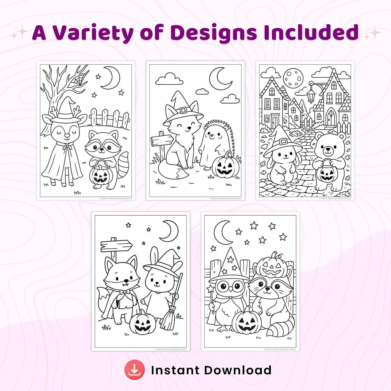 25+ Animal Halloween Coloring Pages for Kids – Cute Spooky Animal Printable PDF