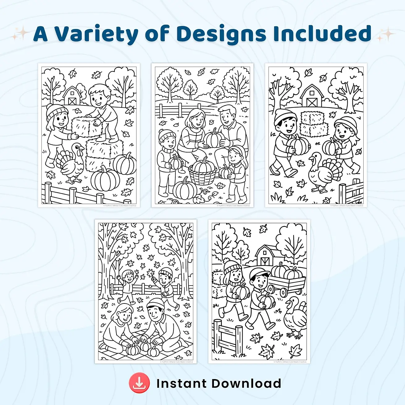 25+ Canadian Thanksgiving Coloring Pages for Kids - Printable Autumn Harvest Activity Book PDF