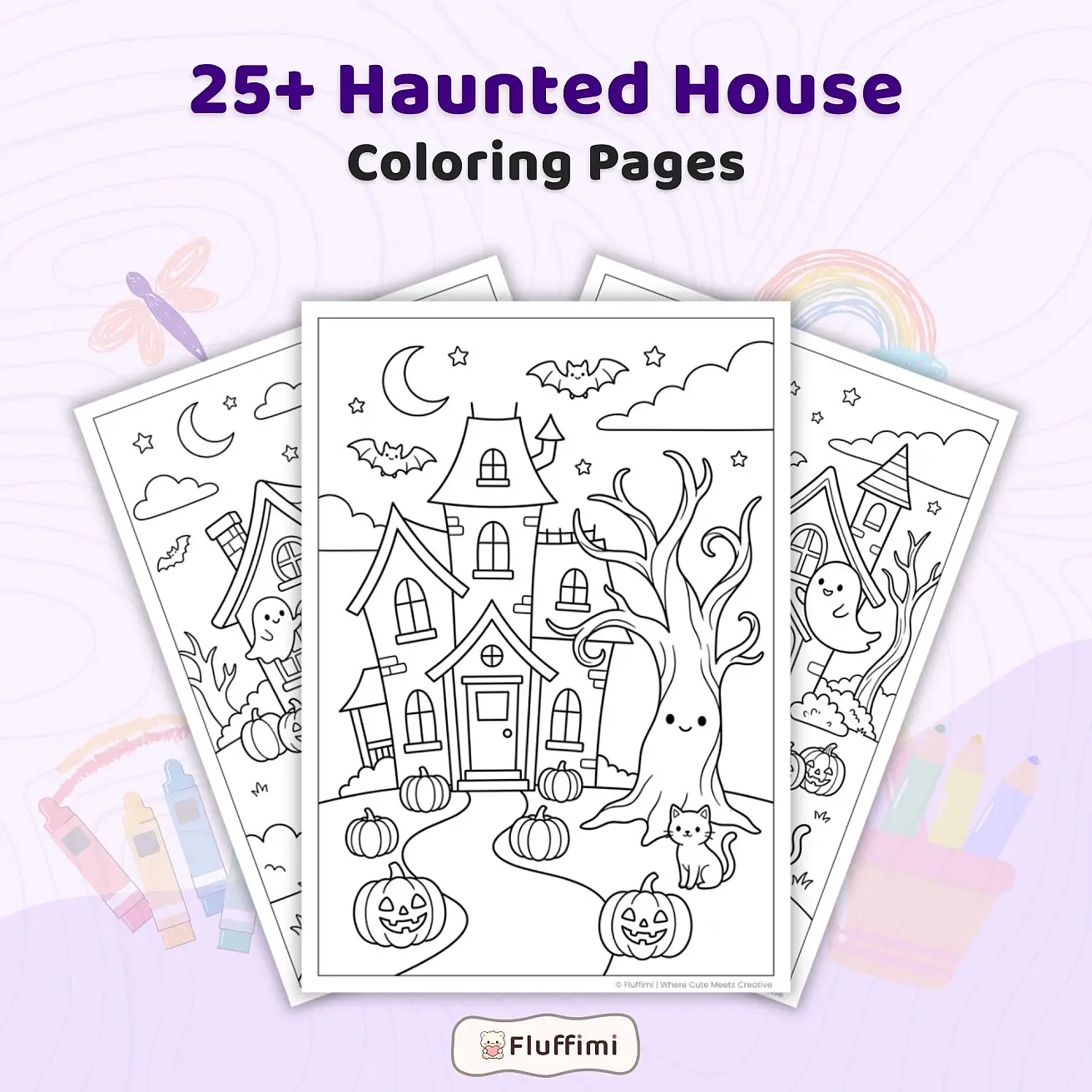 25+ Haunted House Coloring Pages for Adults and Teens - Spooky Halloween Printable Coloring Book PDF