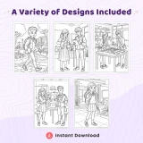 30+ School Fashion Coloring Pages for Adults – Stylish Student Outfit & Campus Life Printable Coloring Book PDF