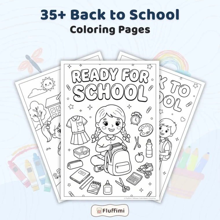 35+ Back to School Coloring Pages for Kids - Classroom, School Activities & Learning Fun Printable PDF