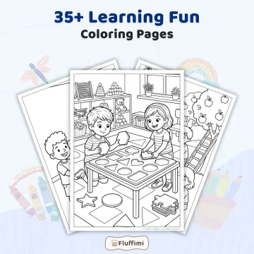 35+ Learning Fun Coloring Pages for Kids – Educational Activity Book, STEM, Preschool & Kindergarten Printable PDF