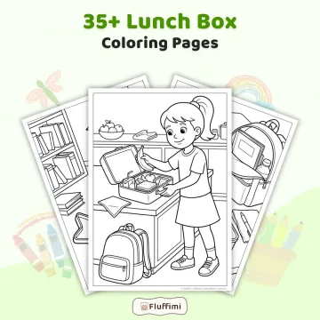 35+ Lunch Box Coloring Pages for Kids - Printable School Lunch & Healthy Food Coloring Book PDF