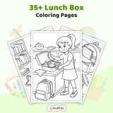 35+ Lunch Box Coloring Pages for Kids - Printable School Lunch & Healthy Food Coloring Book PDF