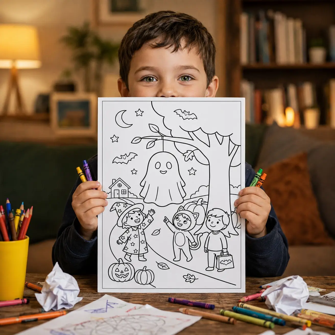 40+ Trick or Treat Coloring Pages for Kids - Halloween Costume Activity Sheets & Spooky Coloring Book