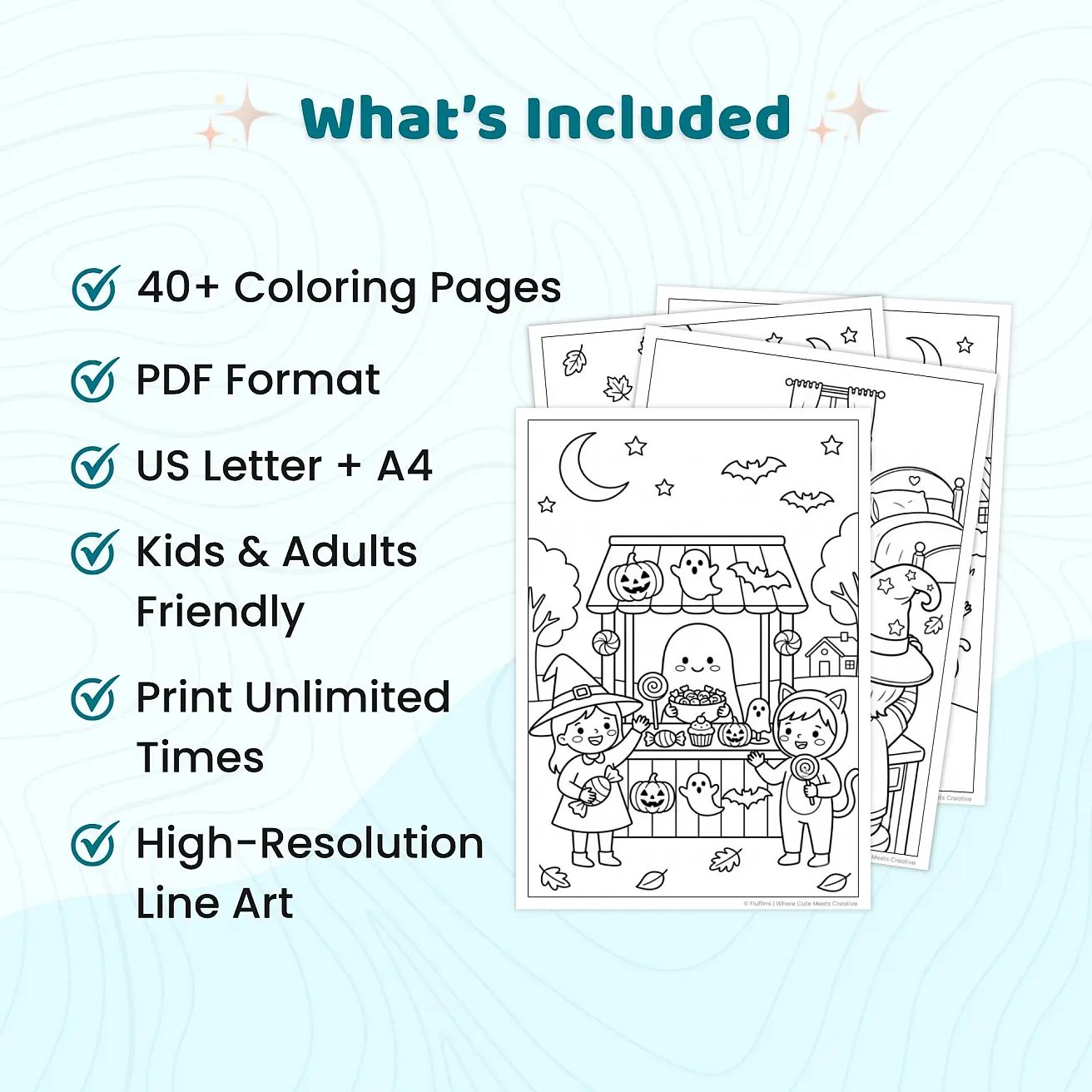 40+ Trick or Treat Coloring Pages for Kids - Halloween Costume Activity Sheets & Spooky Coloring Book