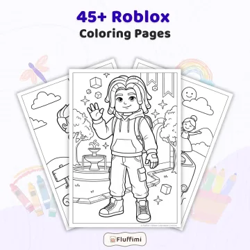 45+ Roblox Coloring Pages for Kids - Printable Video Game Coloring Book with Block World Adventure Activity Sheets PDF