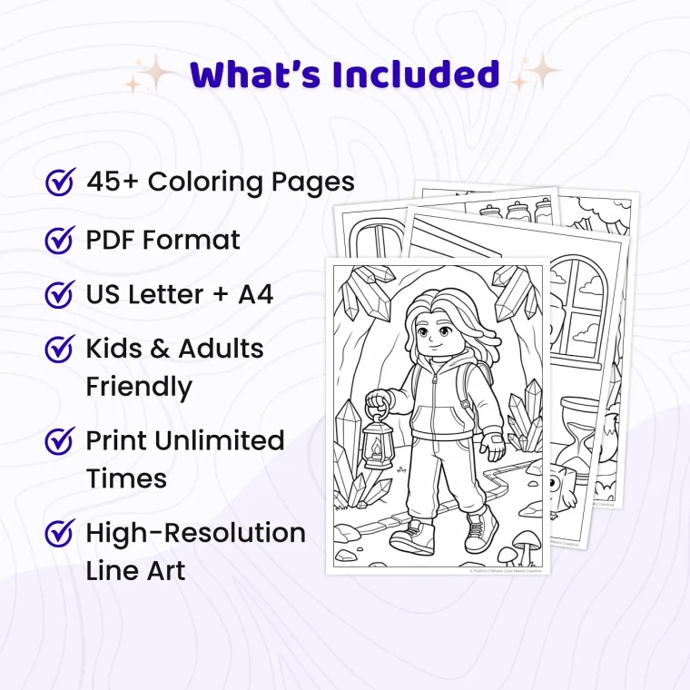 45+ Roblox Coloring Pages for Kids - Printable Video Game Coloring Book with Block World Adventure Activity Sheets PDF
