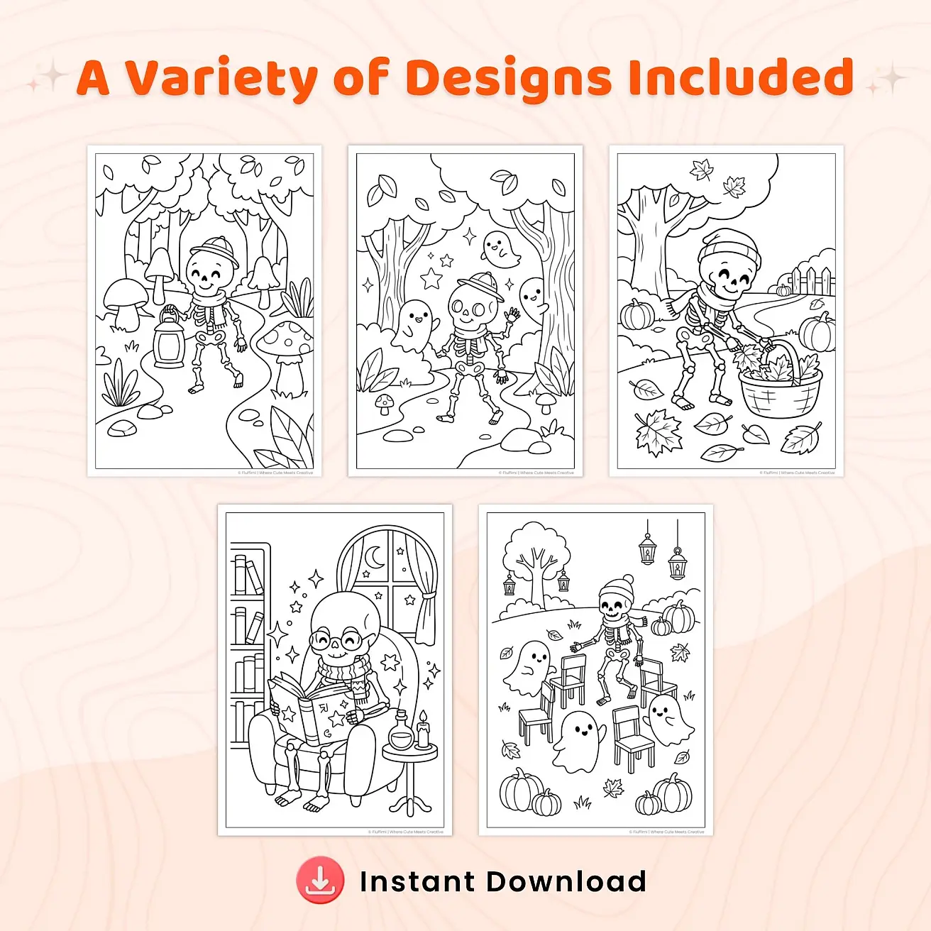 45+ Skeleton Coloring Pages for Kids – Cute Halloween Coloring Book & Spooky Activity Sheets