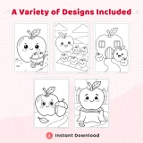 35+ Apple Coloring Pages for Adults - Kawaii Fruit, Orchard & Harvest Printable Coloring Book PDF