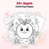 35+ Apple Coloring Pages for Adults - Kawaii Fruit, Orchard & Harvest Printable Coloring Book PDF