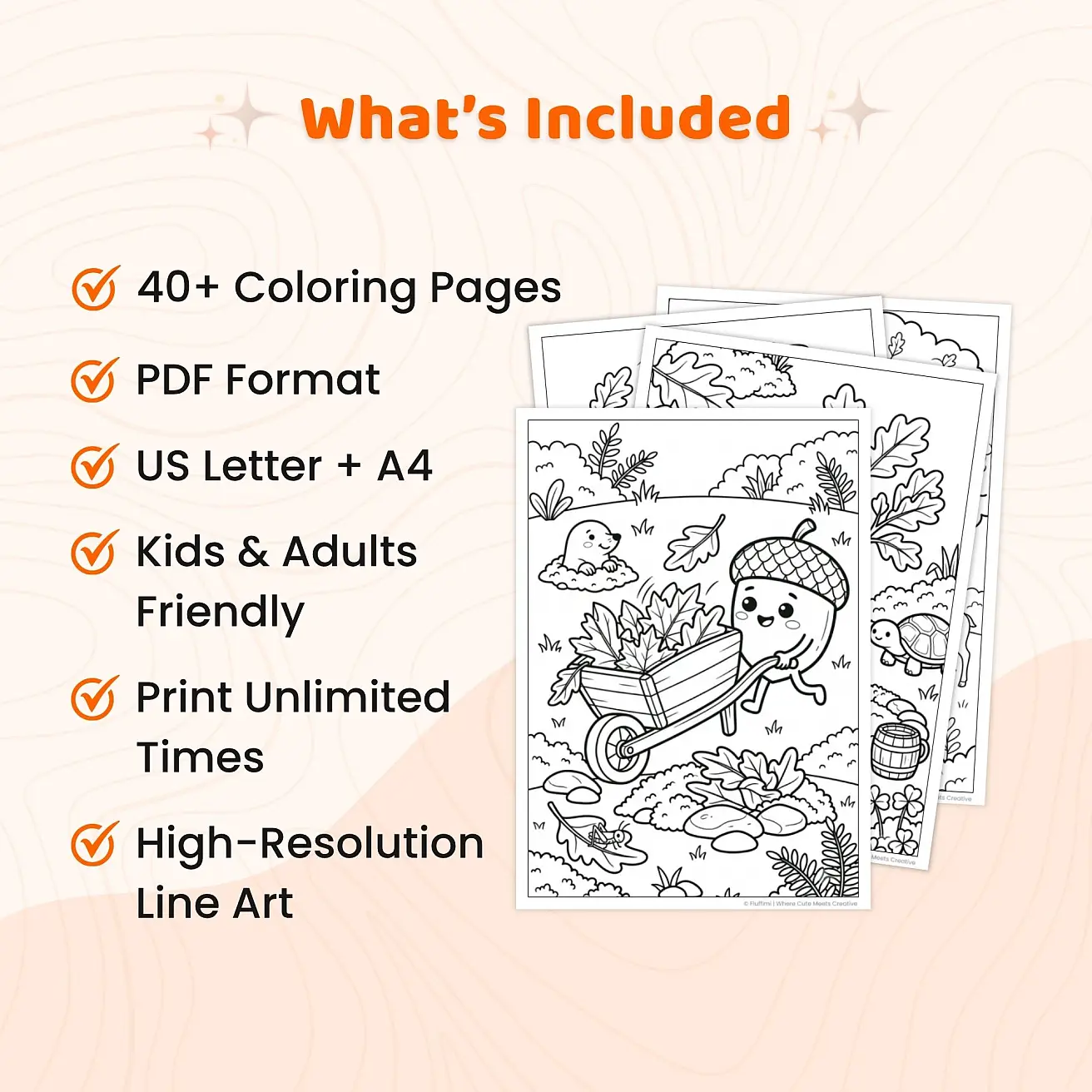 Free Acorn & Leaves Coloring Pages for Kids - Cute Fall Woodland Printables