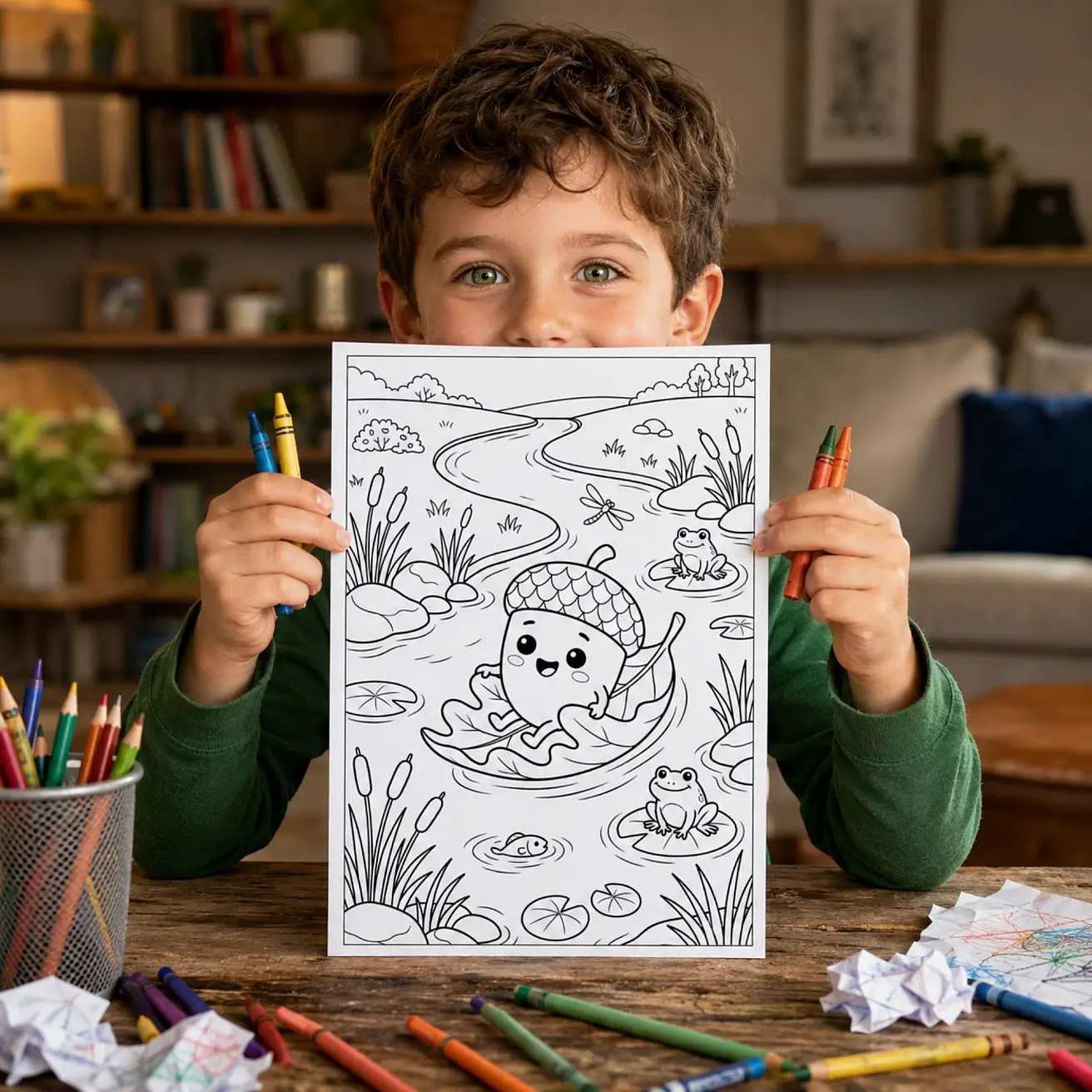 Free Acorn & Leaves Coloring Pages for Kids - Cute Fall Woodland Printables