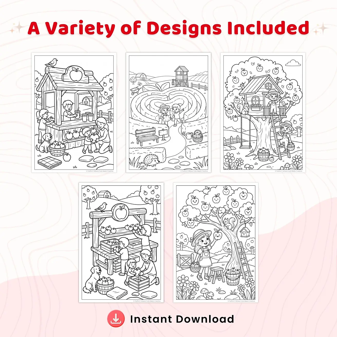 Free Apple Orchard Coloring Pages for Kids – Fall Farm & Harvest Printables