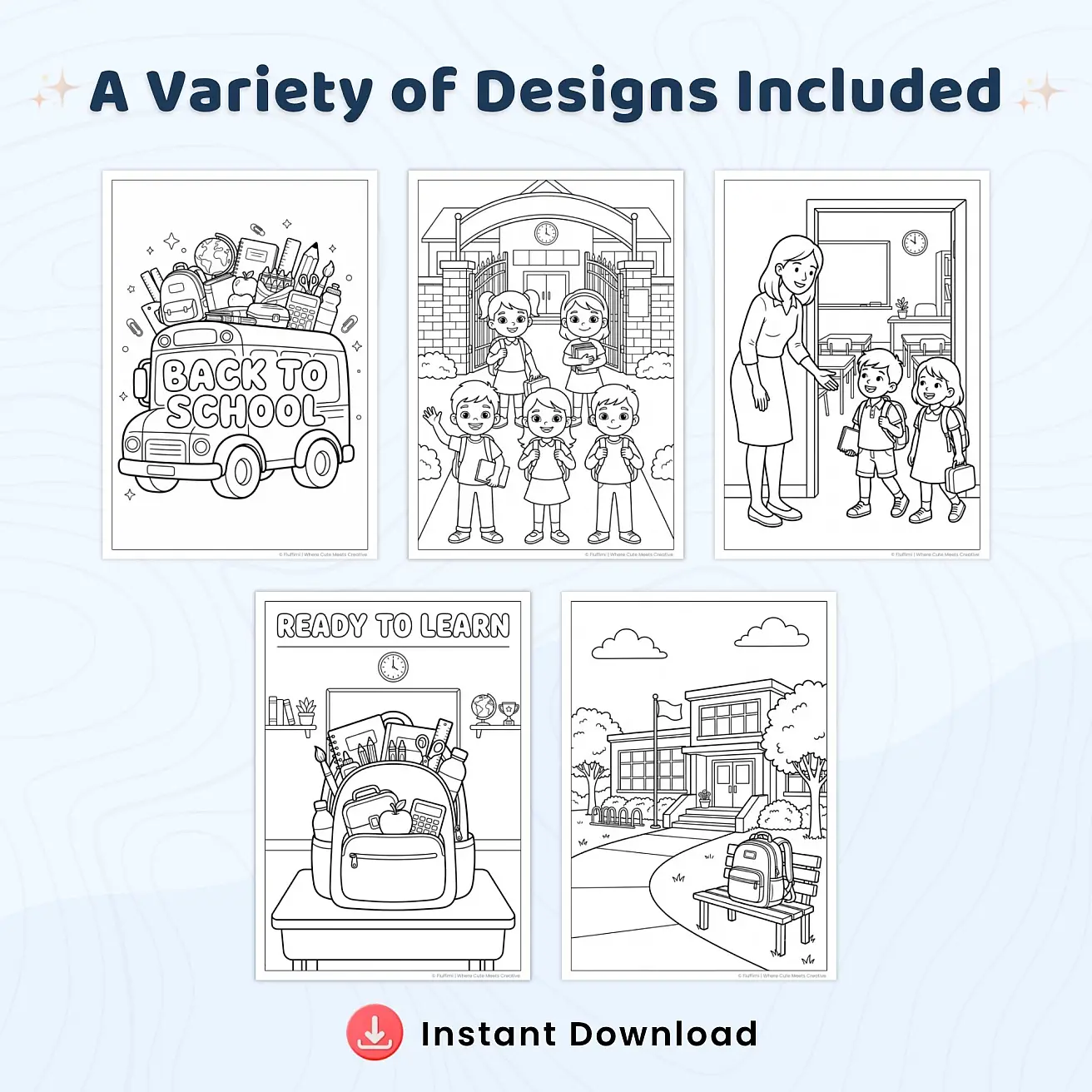 Free Back to School Coloring Pages – Printable First Day School Activity Sheets for Kids