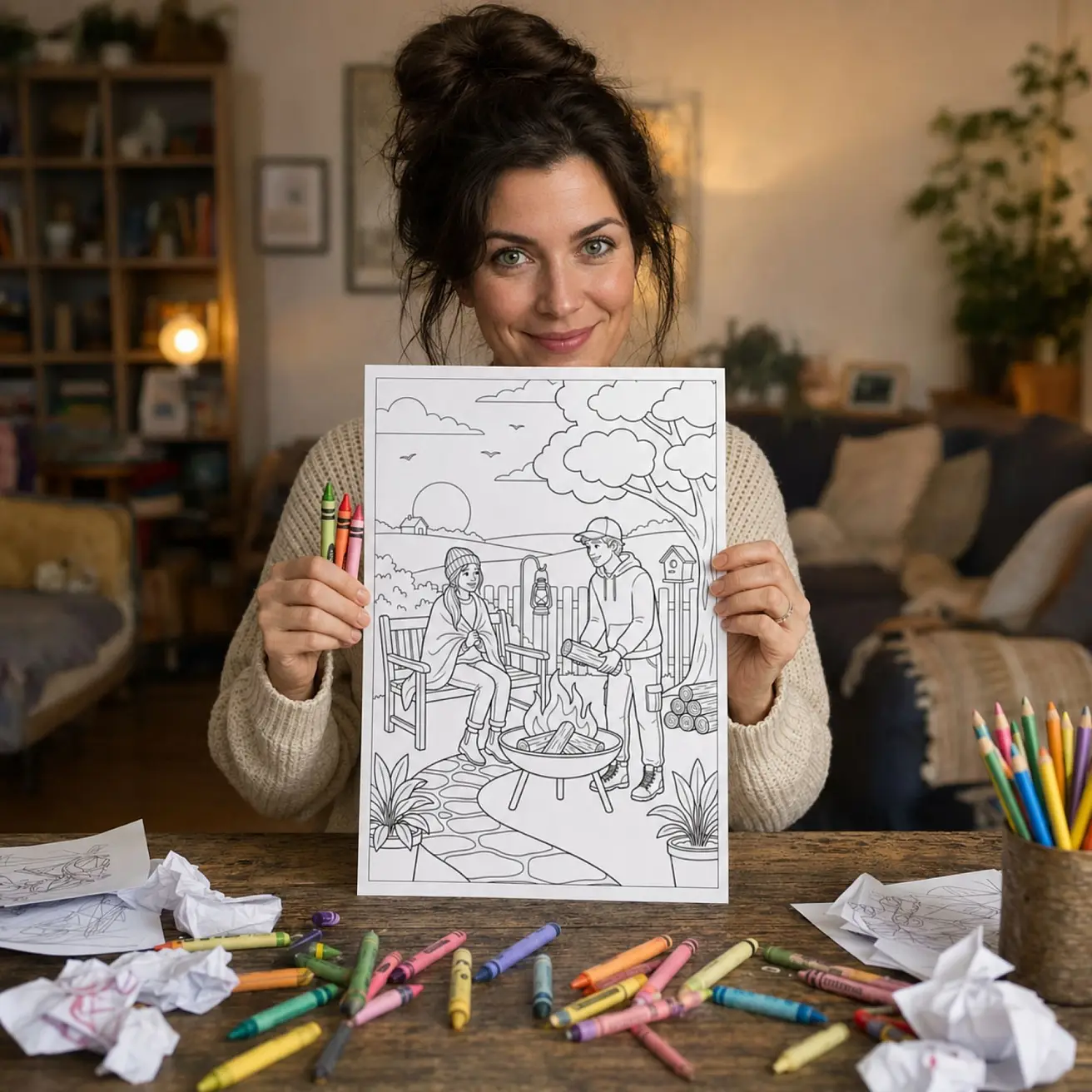 Free Backyard Bonfire Coloring Pages - Outdoor Fire Pit & Patio Printables