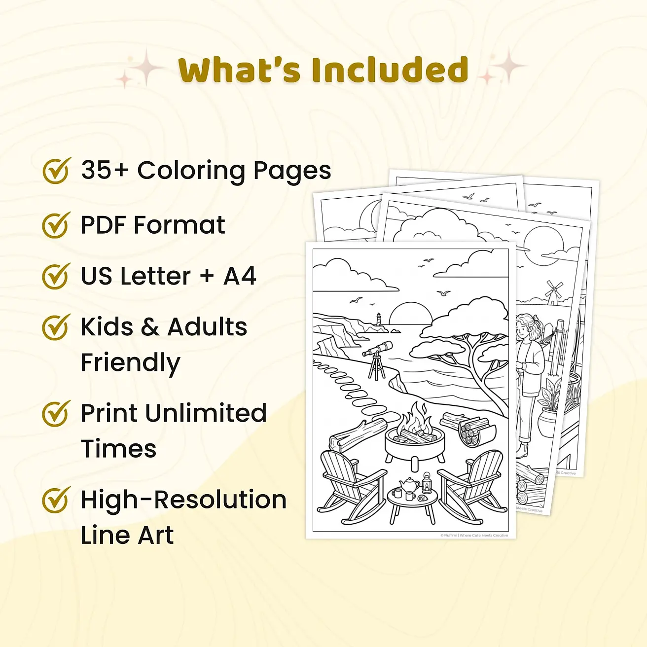 Free Backyard Bonfire Coloring Pages - Outdoor Fire Pit & Patio Printables