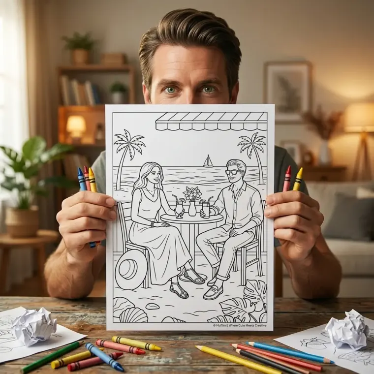 Free Beach Fashion Coloring Pages for Adults