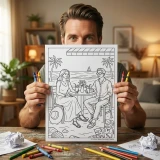 Free Beach Fashion Coloring Pages for Adults