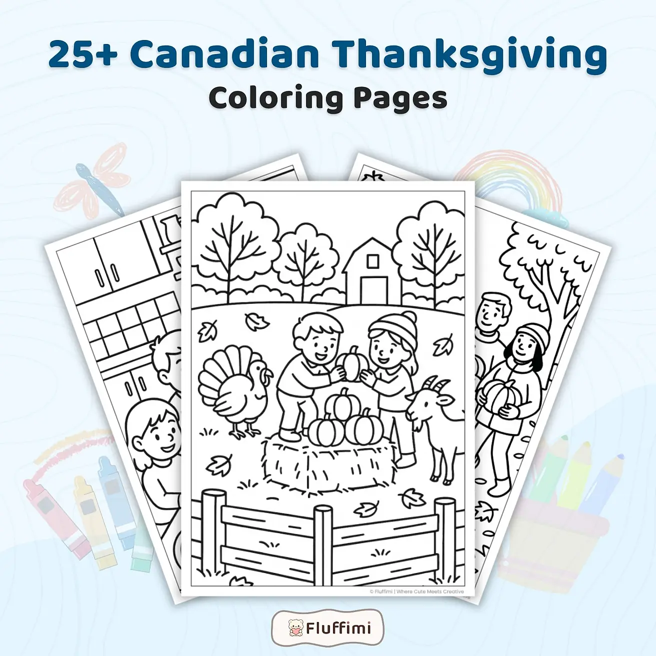 Free Canadian Thanksgiving Coloring Pages for Kids - Autumn Harvest Printable