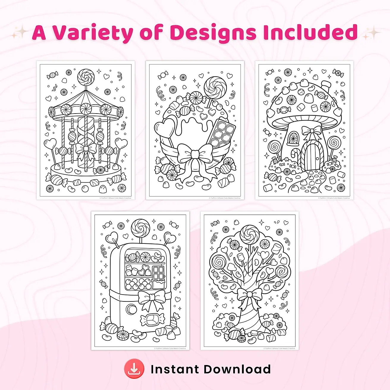 Free Candy Coloring Pages - Cute Sweet Treat Coloring Sheets for Kids