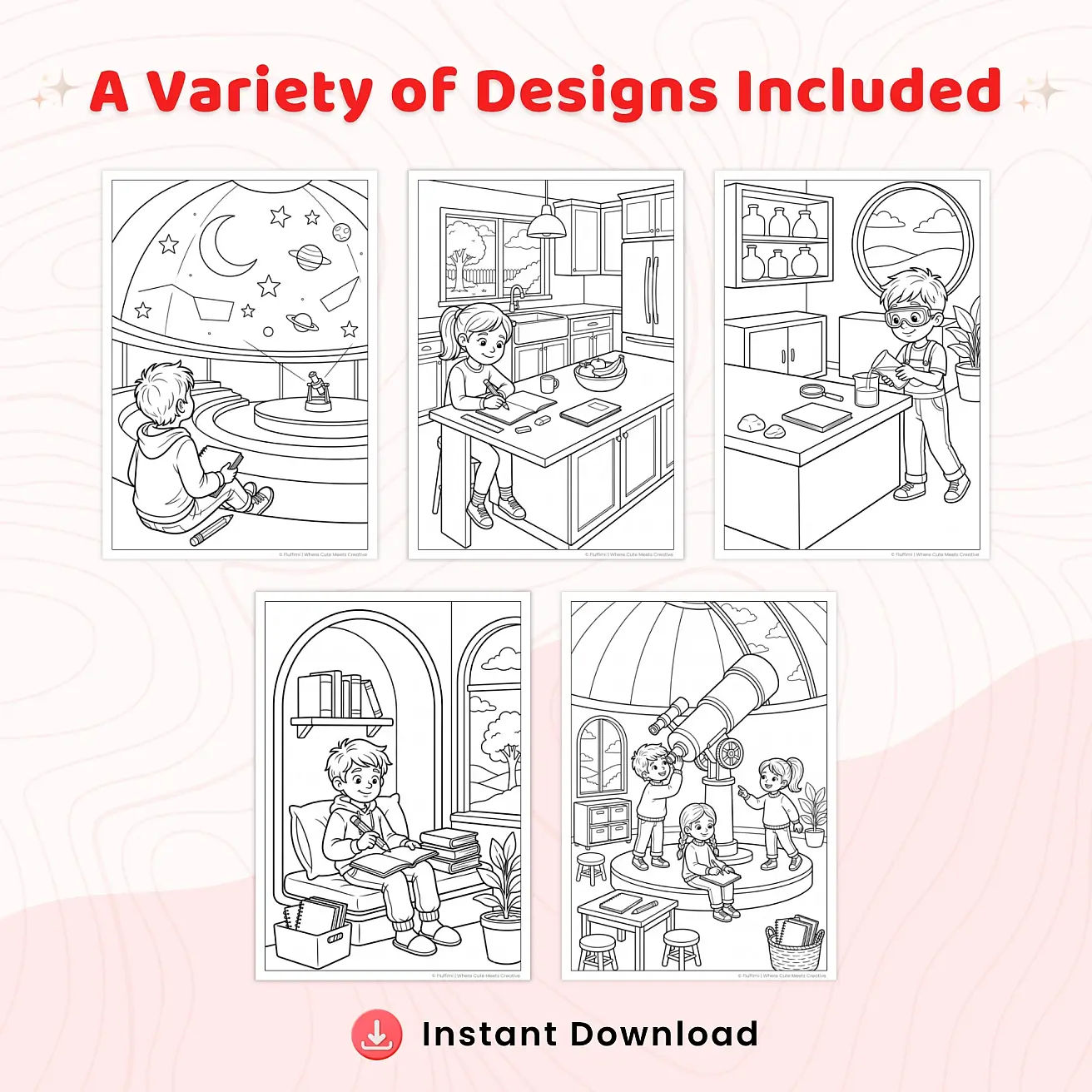 Free Cute Study Coloring Pages for Kids Printable