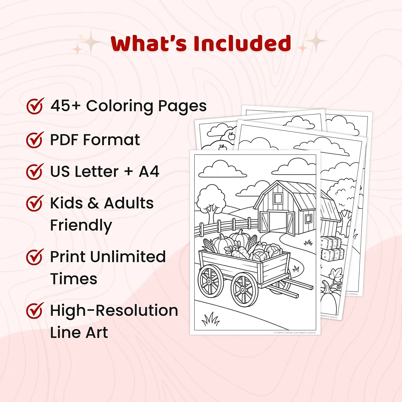 Free Farm Harvest Coloring Pages for Kids - Country Life & Barnyard Printables