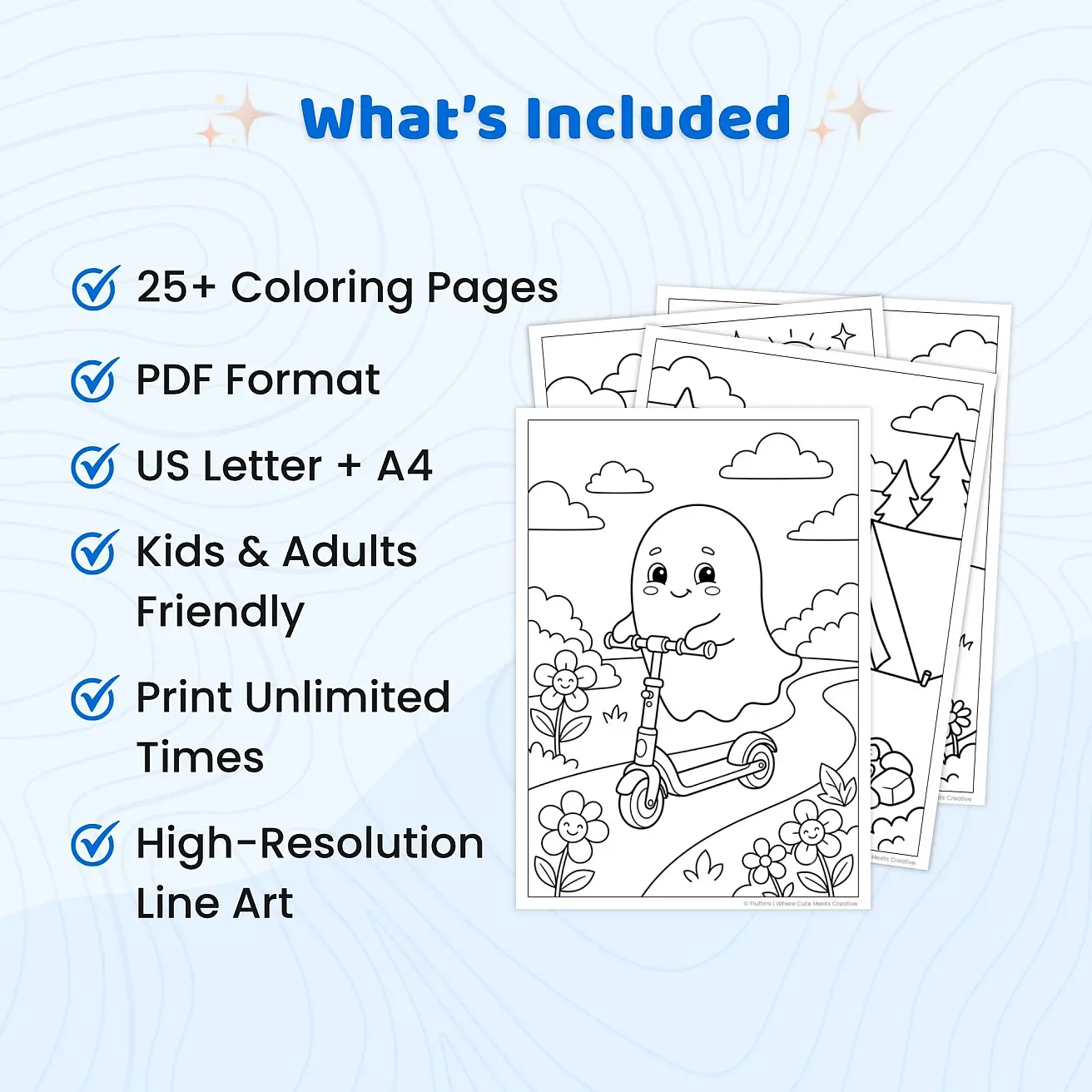 Free Ghost Coloring Pages - Cute and Kawaii Spooky Printables