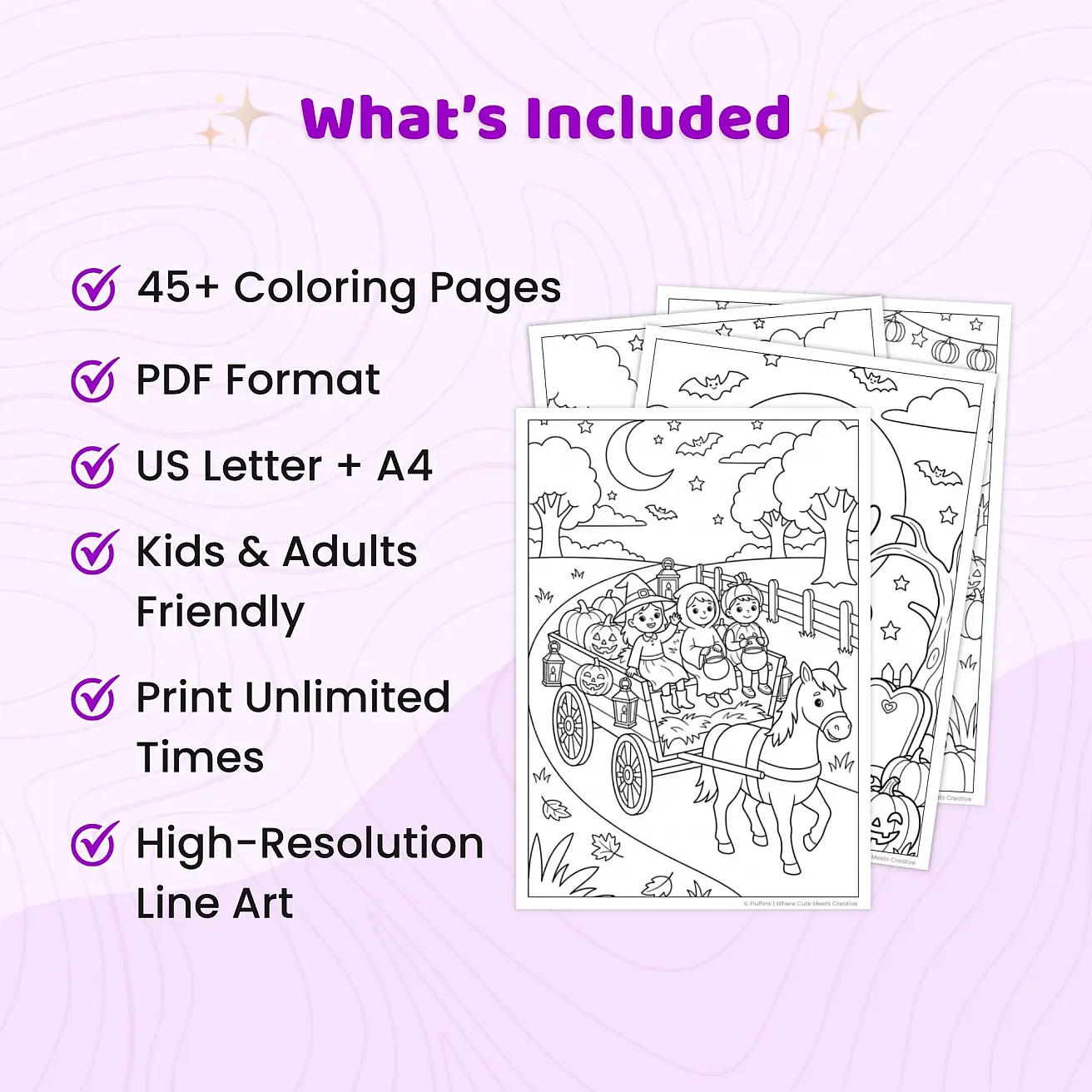 Free Halloween Night Coloring Pages for Kids - Cute Spooky Printable Coloring Sheets