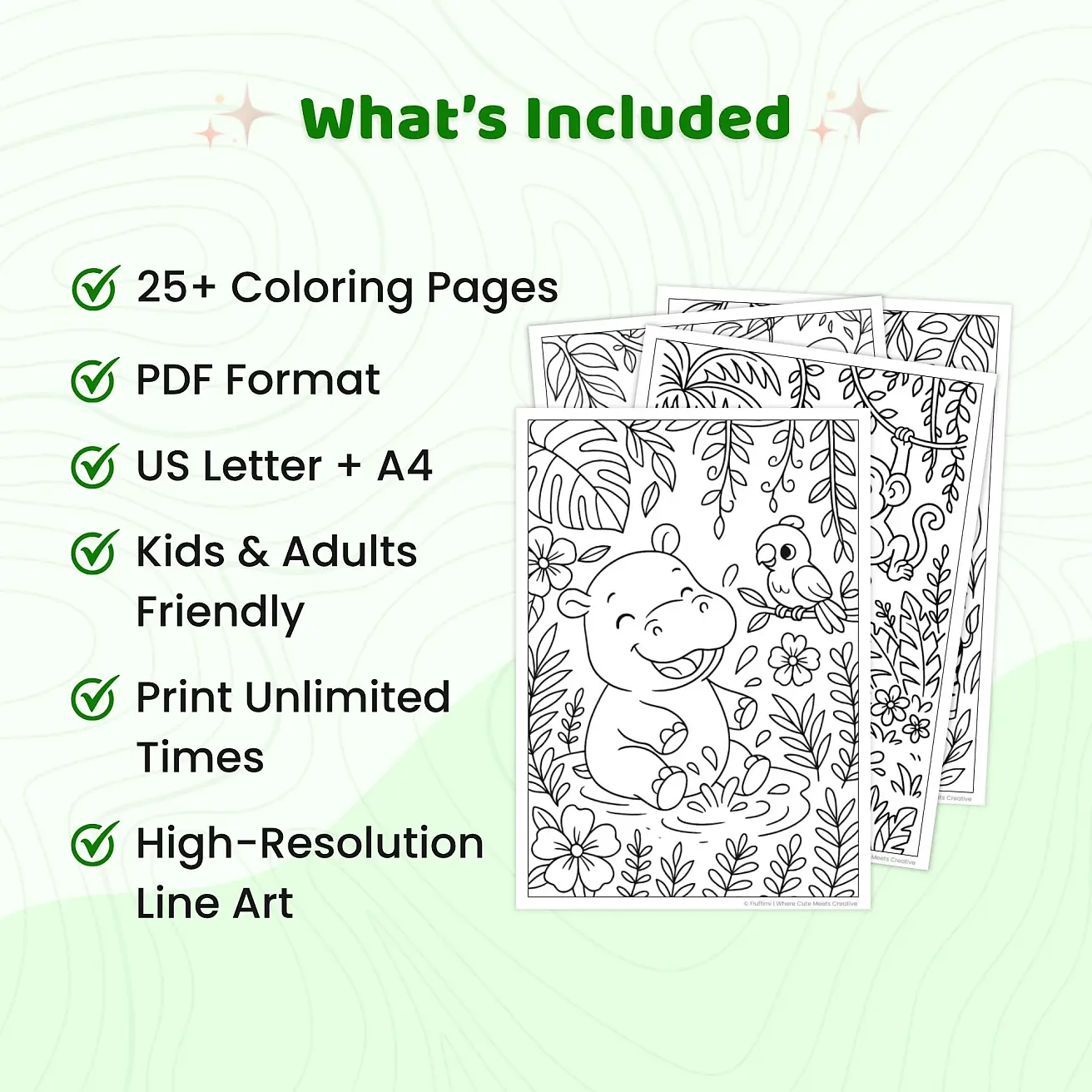 Free Jungle Animal Coloring Pages - Wild Safari Printables for Kids