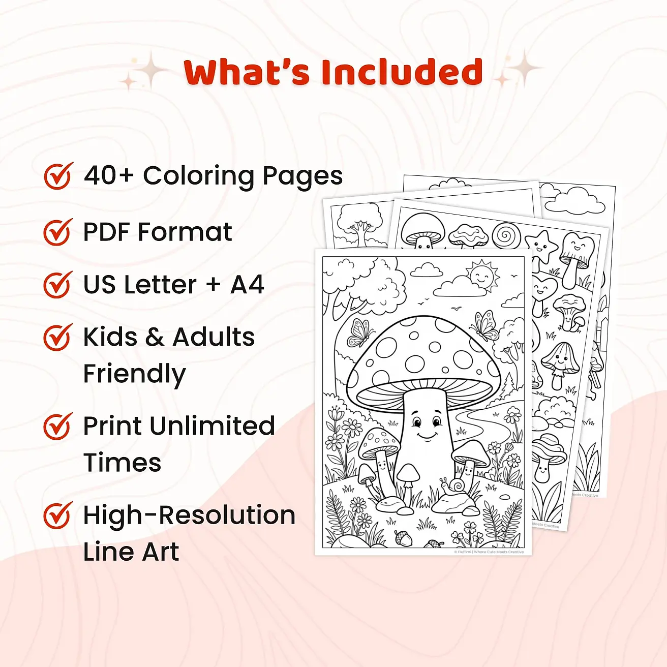 Free Mushroom Coloring Pages for Kids - Cute Forest Friends Printables