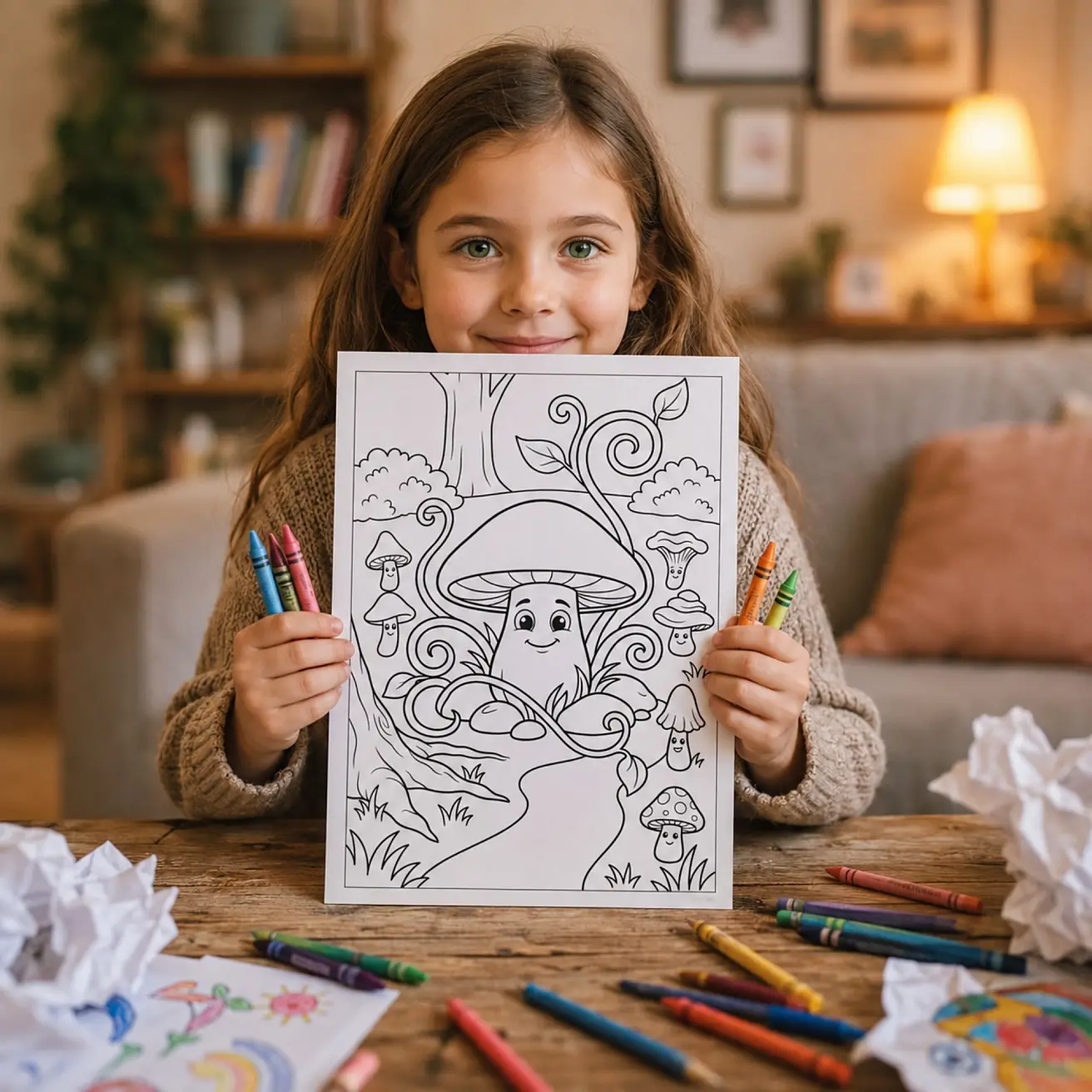 Free Mushroom Coloring Pages for Kids - Cute Forest Friends Printables