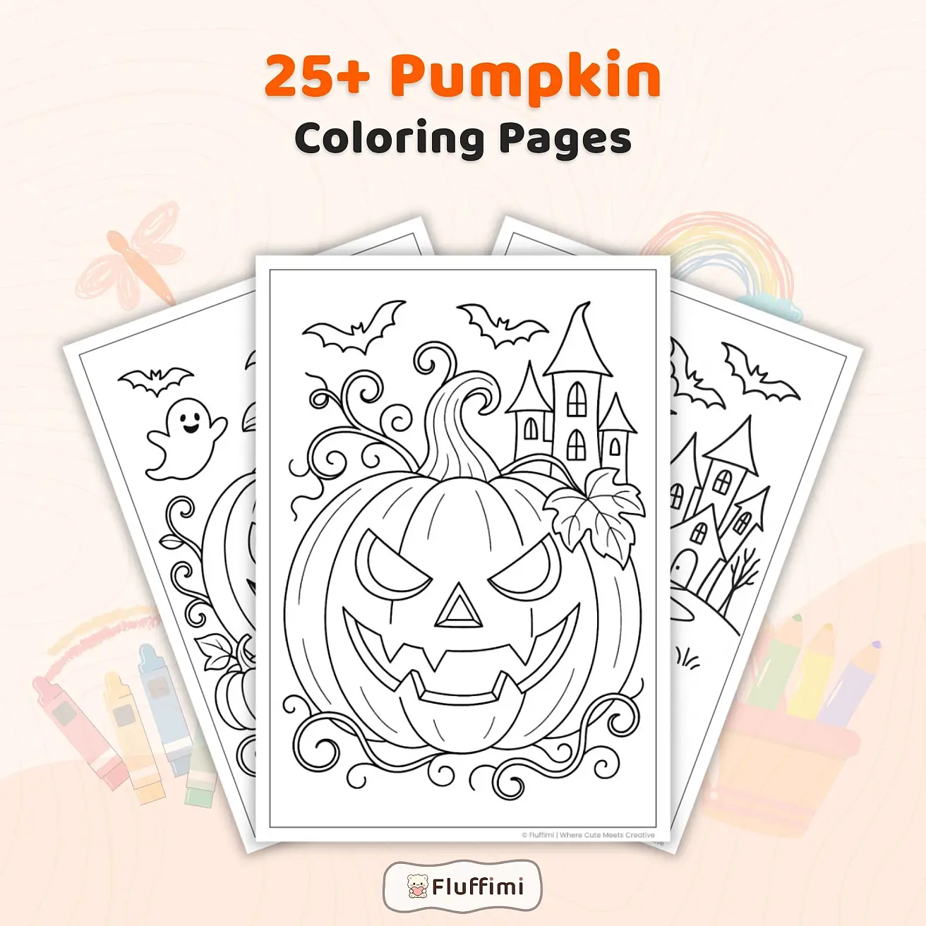 Free Pumpkin Coloring Pages - Cute and Scary Fall Printables