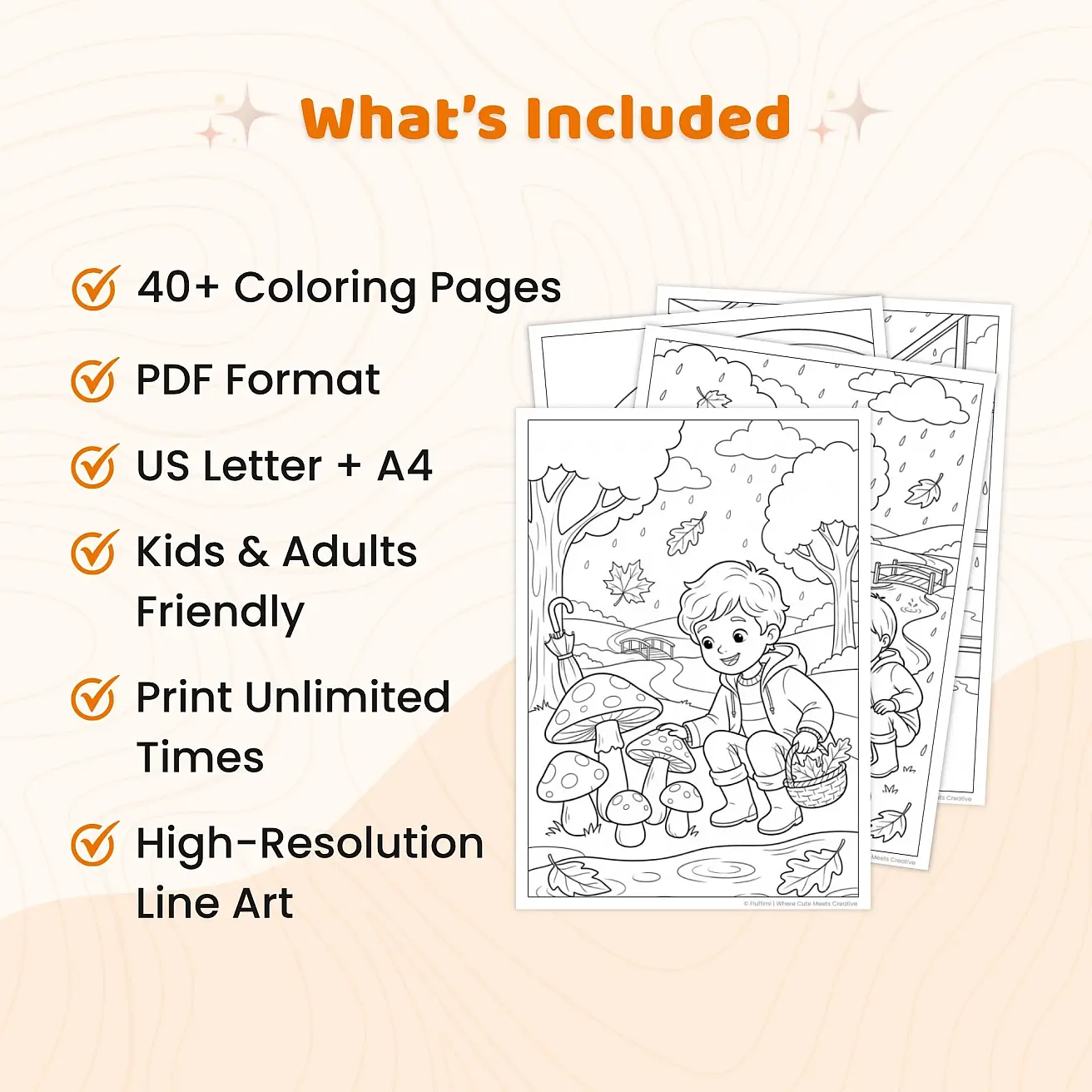 Free Rainy Autumn Coloring Pages for Kids - Fall Activity Printables