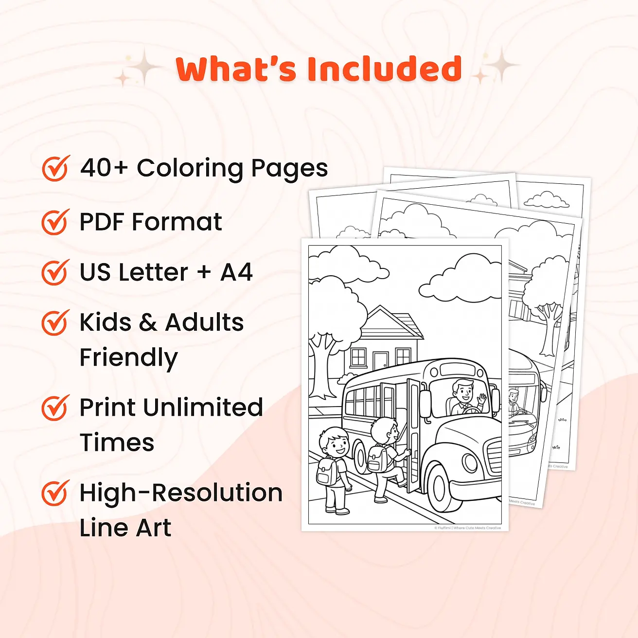 Free School Bus Coloring Pages for Kids Printable PDF