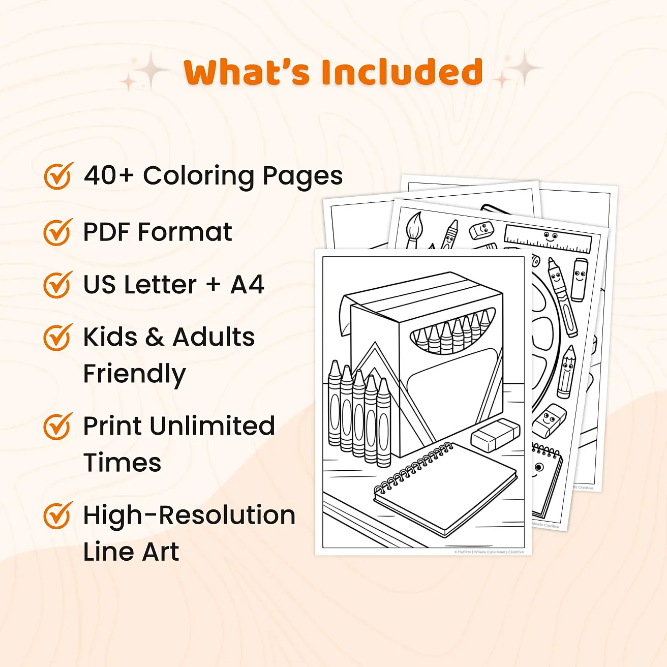 Free School Supplies Coloring Pages for Kids