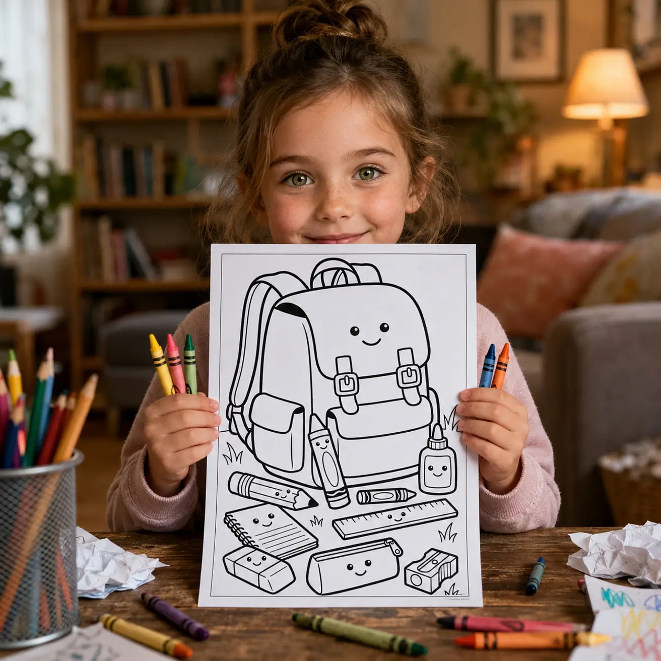 Free School Supplies Coloring Pages for Kids