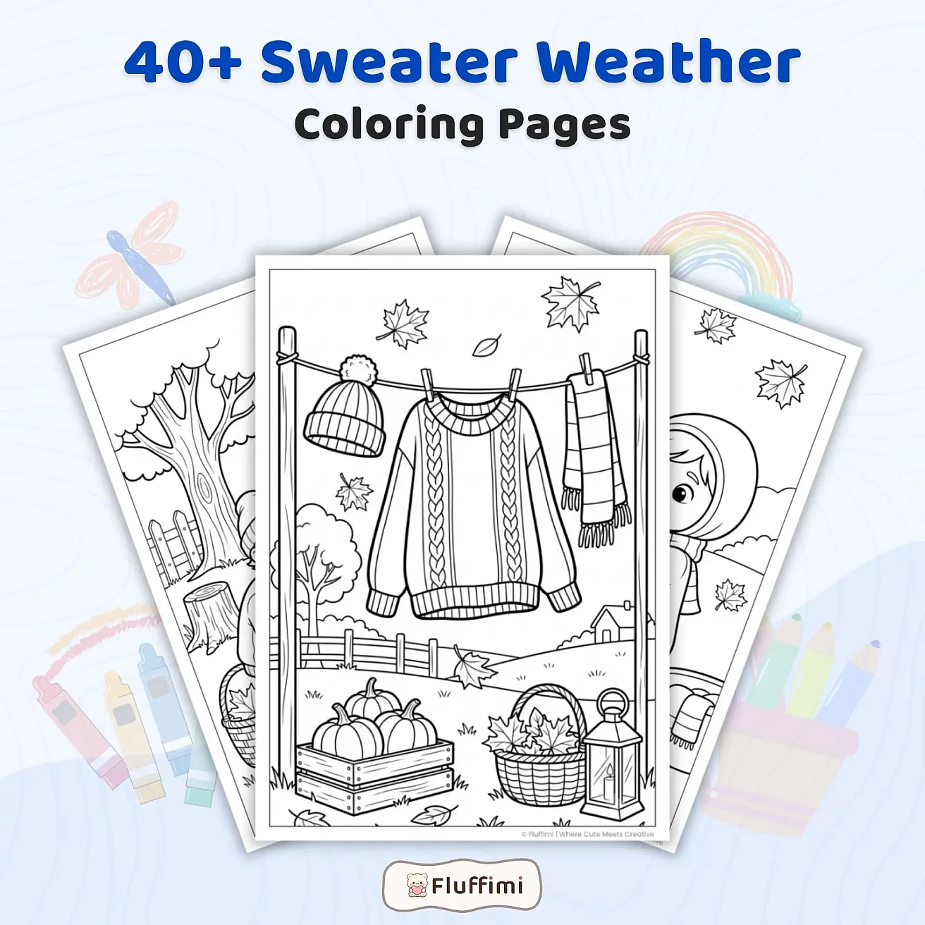 Free Sweater Weather Coloring Pages for Kids - Autumn Activity Printables