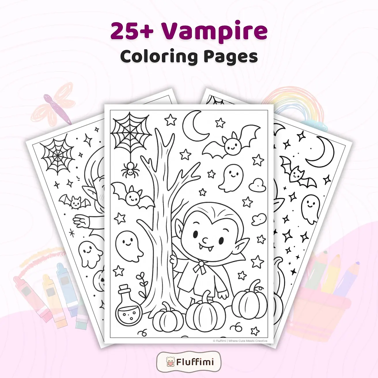 Free Vampire Coloring Pages - Cute and Scary Gothic Printables