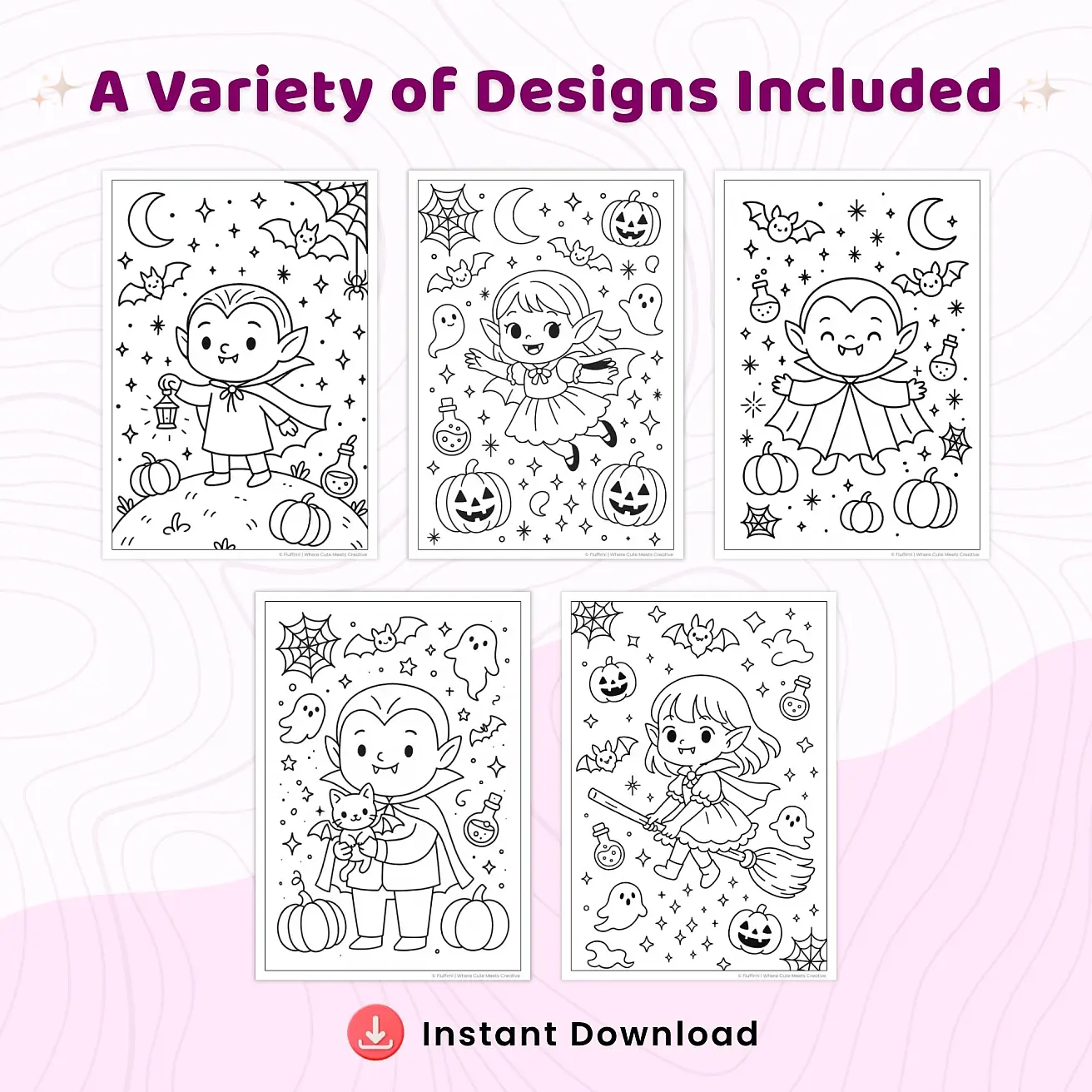 Free Vampire Coloring Pages - Cute and Scary Gothic Printables