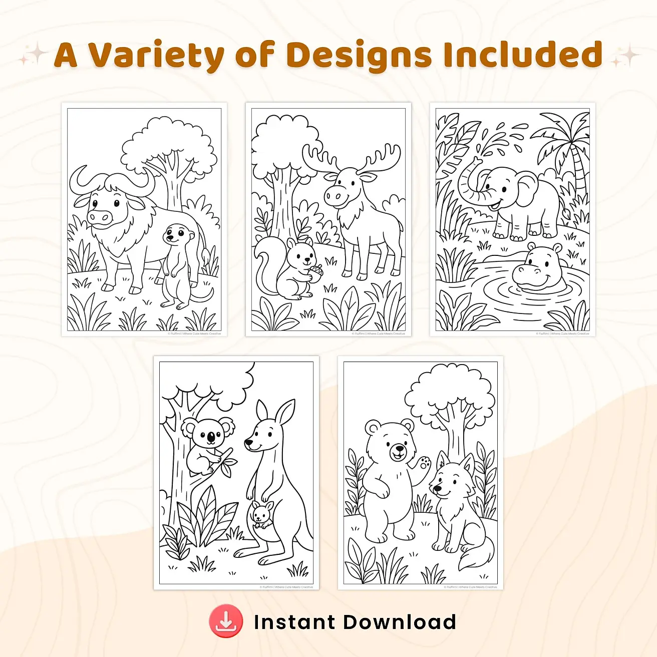 Free Wild Animal Coloring Pages – Safari and Jungle Printables for Kids
