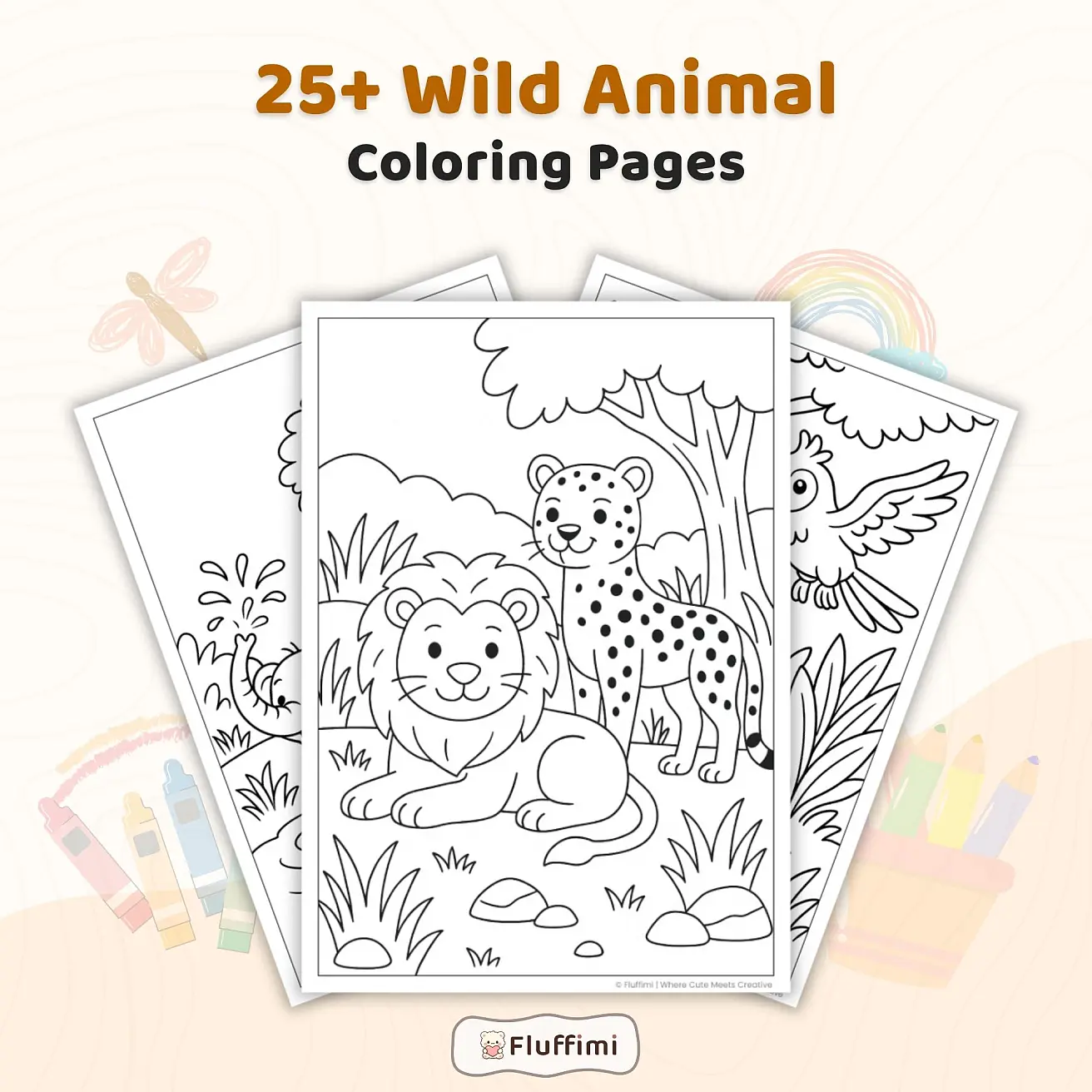 Free Wild Animal Coloring Pages – Safari and Jungle Printables for Kids