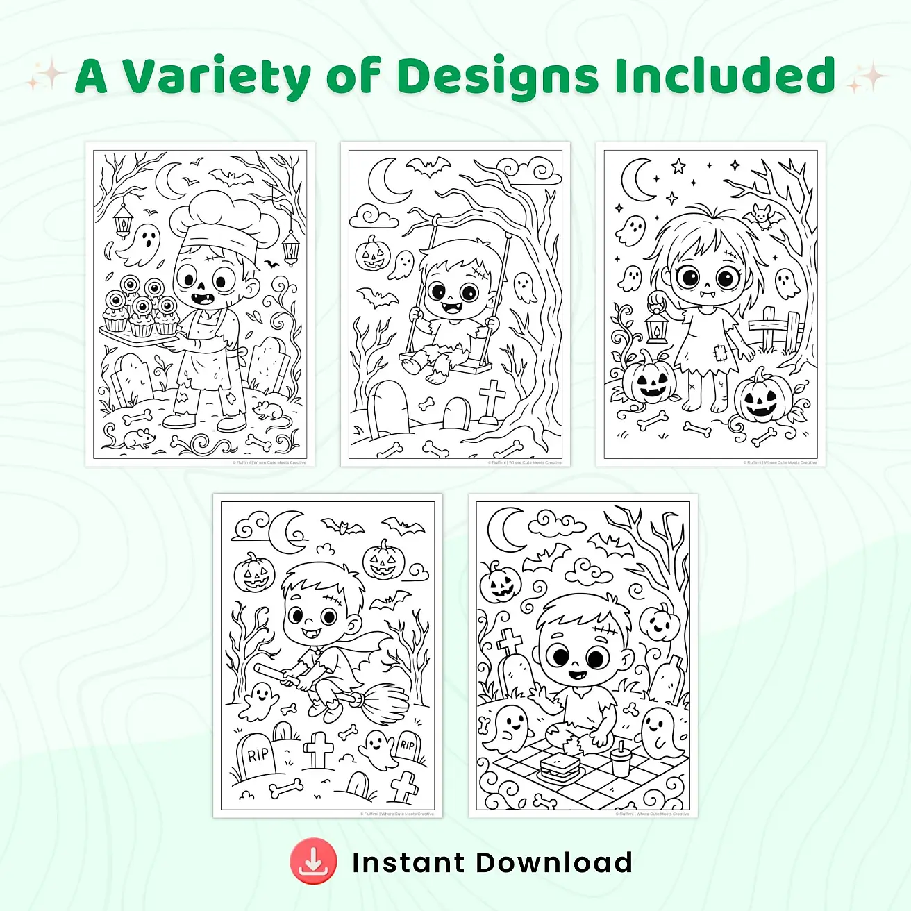 Free Zombie Coloring Pages - Cute and Creepy Printable Zombies